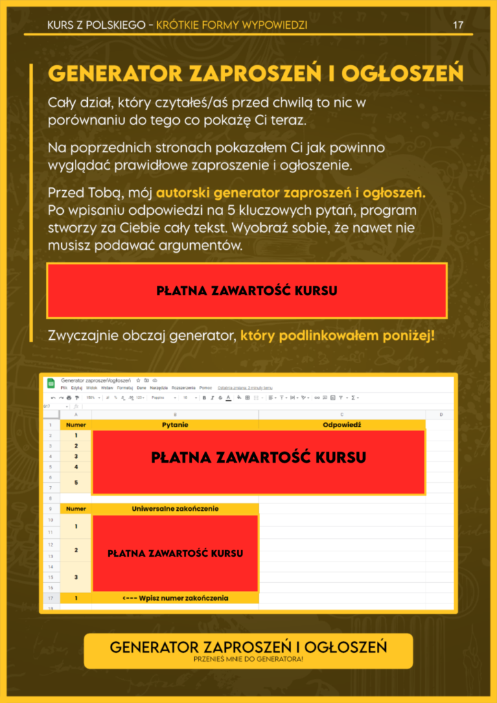 Egzamin Ósmoklasisty - Kurs z polskiego - Generator - Czarno na Białym